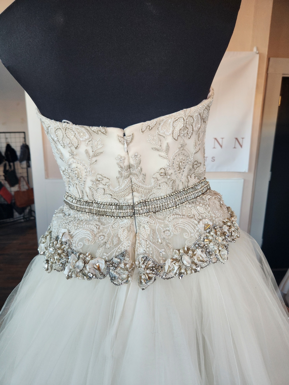 Badgley Mischka Constance #14656 Ivory Strapless Embellished Gown - Picture 2 of 10